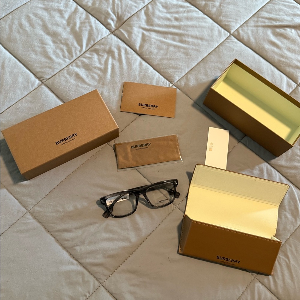 Burberry Black Glasses with Tan Case
